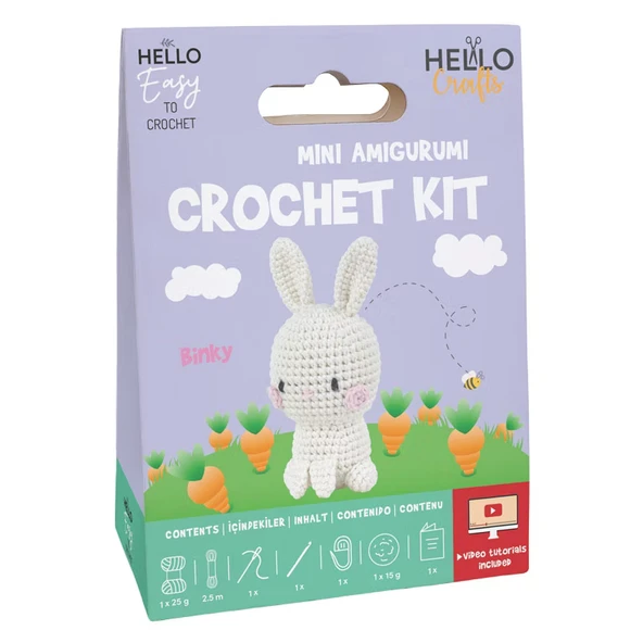 Sevimli Tavşan Amigurumi Yapım Kiti (Videolu Anlatım İçerir) ürün görseli 1