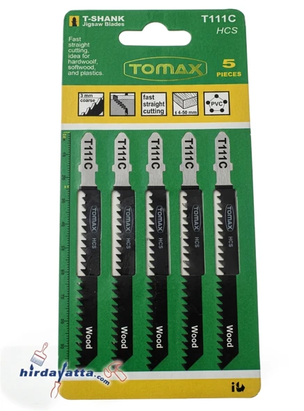 Tomax T111C HSS Ağaç Dekupaj Ağzı (5 Adet) Normal Kesim ürün görseli 1