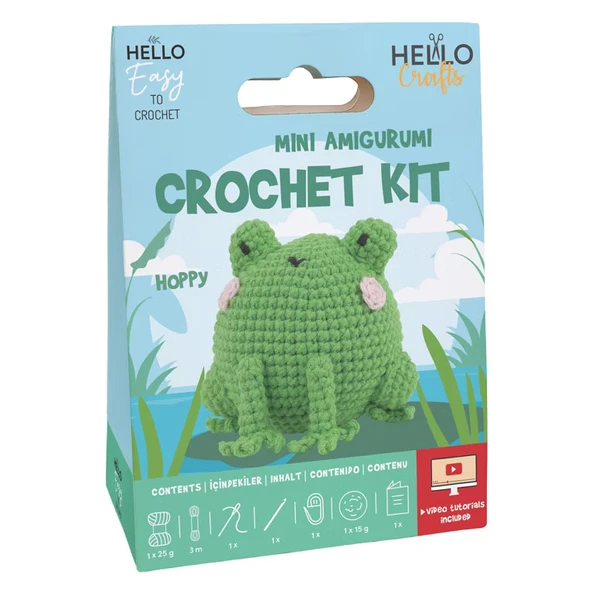 Sevimli Kurbağa Amigurumi Yapım Kiti (Videolu Anlatım İçerir) ürün görseli 1