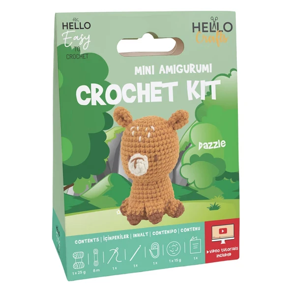 Sevimli Minik Geyik Amigurumi Yapım Kiti (Videolu Anlatım İçerir) ürün görseli 1