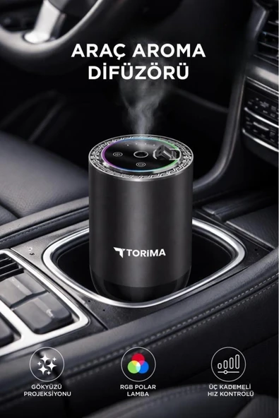 Torima TCF-04 Araç İçi Hava Nemlendirici & Hareket Algılamalı Koku Makinesi Blue Men Esansı – Aromaterapi Difüzör Araç Kokusu ürün görseli 1