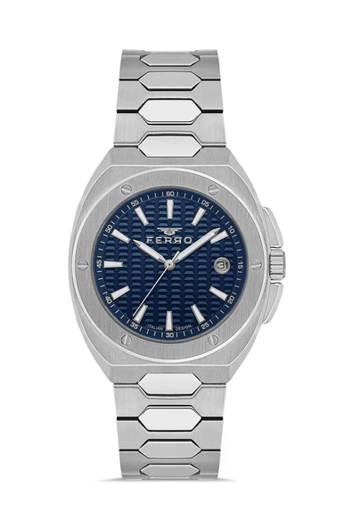 Ferro FM40160A-A3 Quartz Çelik Gri Lacivert Kadran 42 mm Erkek Kol Saati ürün görseli 1