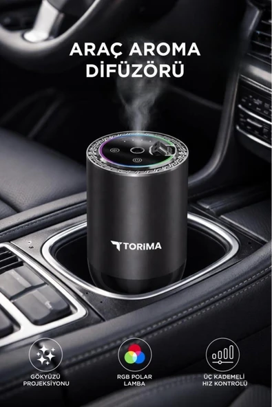 Torima TCF-04 Araç İçi Hava Nemlendirici & Hareket Algılamalı Koku Makinesi Cologne Esansı – Aromaterapi Difüzör Araç Kokusu ürün görseli 1