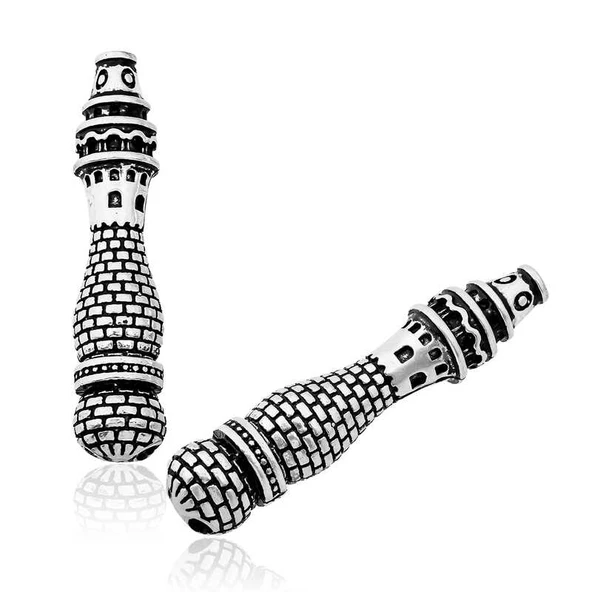Norino 925 Ayar Gümüş Minare Desenli Tesbih İmamesi ürün görseli 1