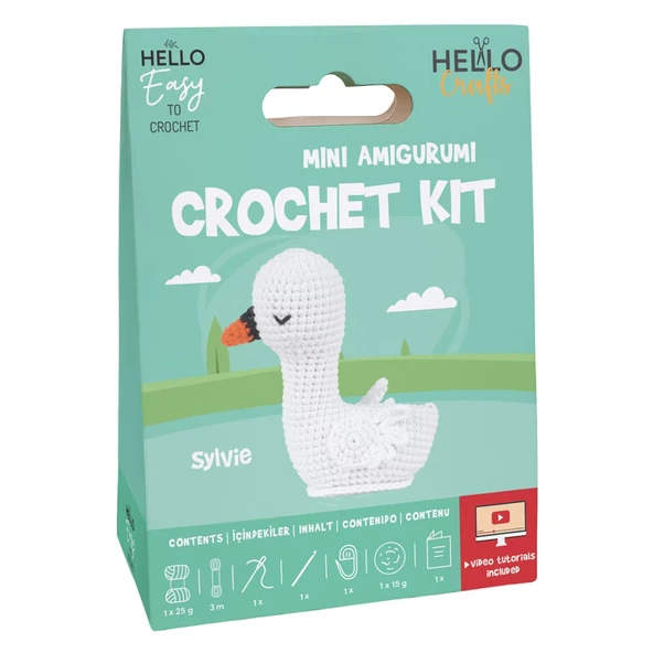 Sevimli Kuğu Amigurumi Yapım Kiti (Videolu Anlatım İçerir) ürün görseli 1