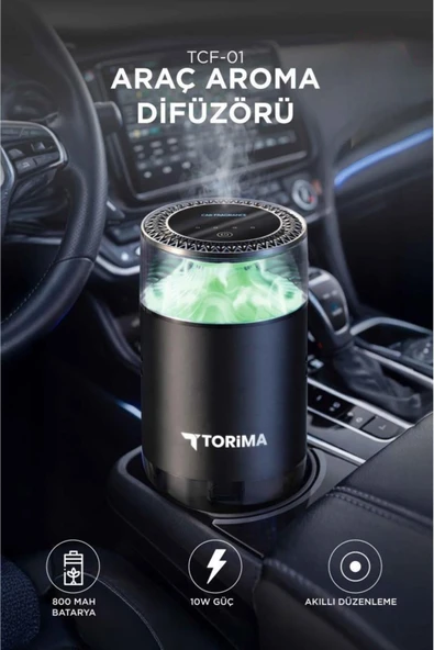 Torima TCF-01 Araç Kokusu Hava Nemlendirici & Hareket Algılamalı Koku Makinesi Secret Forest Esansı – Aromaterapi Difüzör ürün görseli 1