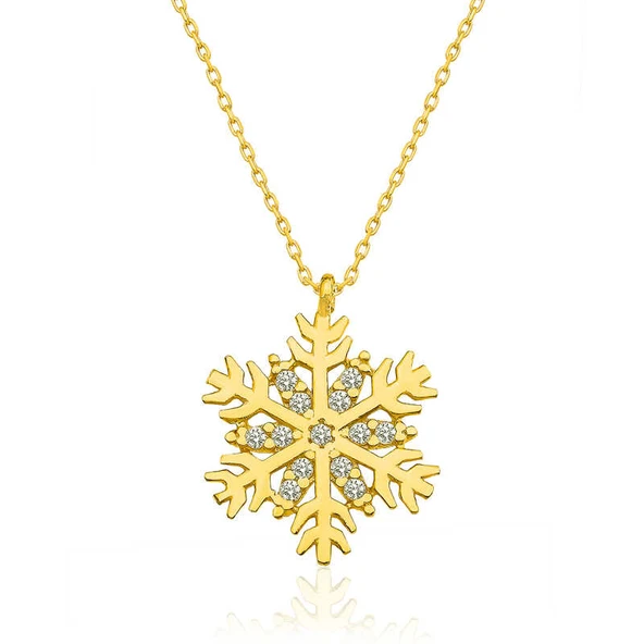 Norino ​925 Ayar Gümüş Gold Kar Tanesi Kadın Gümüş Kolye ürün görseli 1