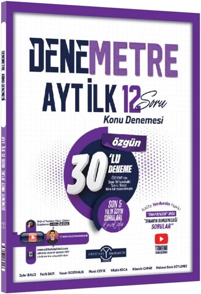 AYT Denemetre İlk 12 Konu Denemesi Orijinal Yayınları ürün görseli 1