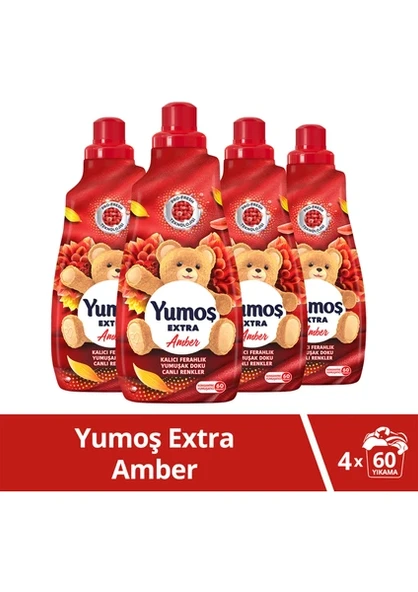 Yumoş Extra Konsantre Çamaşır Yumuşatıcısı Amber 1440 ml x4 ürün görseli 1