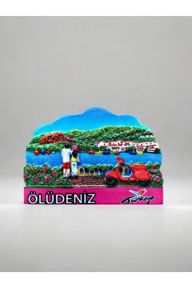 Ölüdeniz Temalı Kabartmalı Polyester Magnet 7cm X 5cm ürün görseli 1