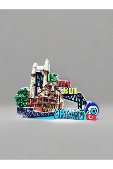 İstanbul / Ortaköy Temalı Kabartmalı Polyester Magnet 8cm X 6,5cm ürün görseli 1