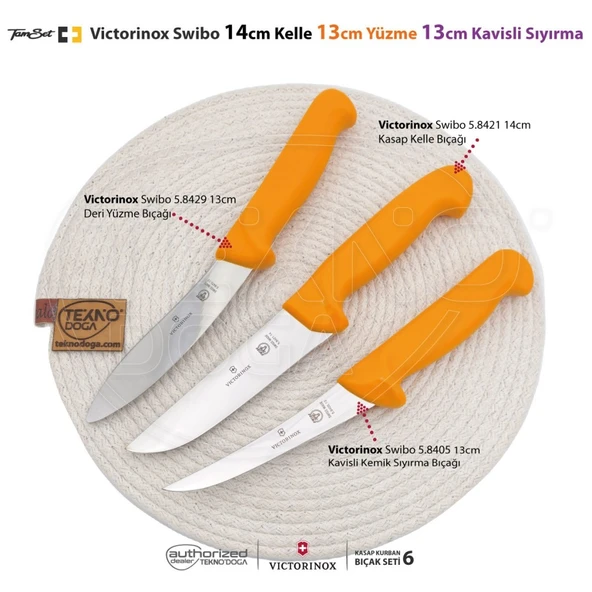 Victorinox Swibo 14cm Kelle Bıçaklı Kurban Seti 6 ürün görseli 1