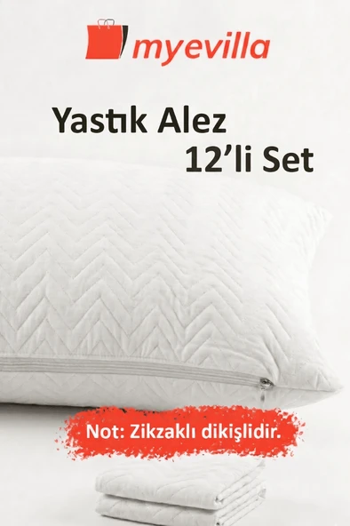 Sıvı Geçirmez Kapitoneli Yastık Alezi 50x70 cm – Konforlu, Dolgulu ve Hijyenik Koruma 6 Paket (12 Adet) ürün görseli 1