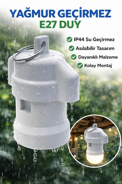 Şahnet E27 Yağmur Duy - Asılabilir Dış Mekan Lamba Duy ürün görseli 1