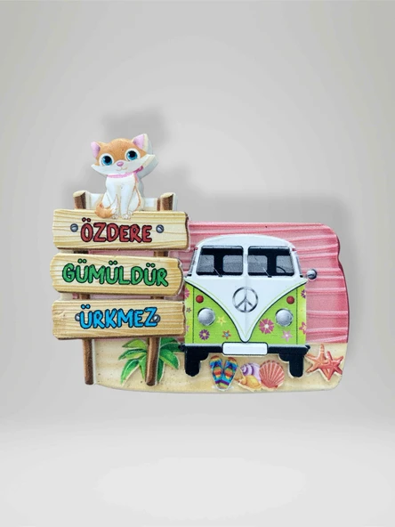 ÖZDERE / GÜMÜLDÜR / ÜRKMEZ Temalı Kabartmalı Polyester Magnet ürün görseli 1