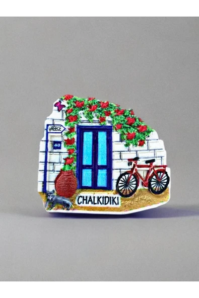 CHALKIDIKI Temalı Kabartmalı Polyester Magnet Buzdolabı Süsü 7cm x 5,5 cm ürün görseli 1