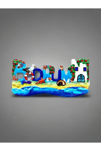 BODRUM Temalı Kabartmalı Polyester Magnet. 10cm x 5cm. ürün görseli 1