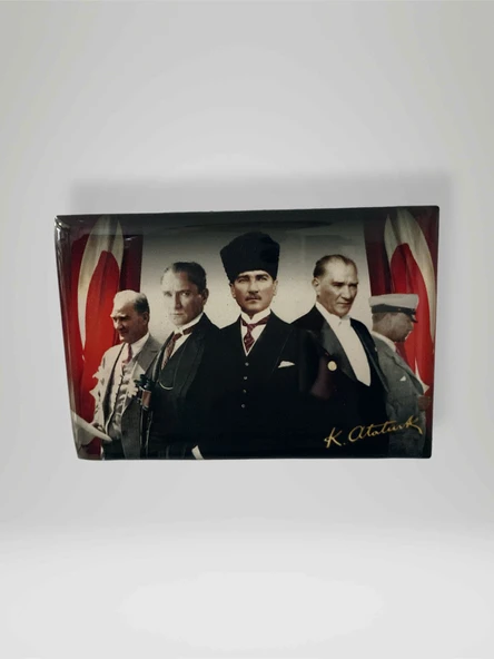 ATATÜRK Temalı Dikdörtgen Magnet Buzdolabı Süsü 80x55 mm ürün görseli 1