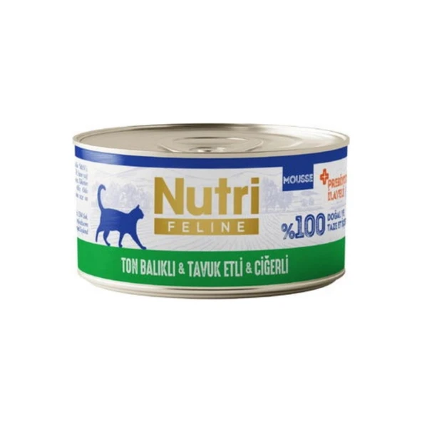 Nutri Feline New Ton Tavuk ve Ciğerli Tahılsız Kedi Konservesi 70 Gr ürün görseli 1