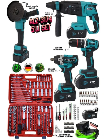 ALZ-3174 ALLİZER 5’li Set 216 PARÇA LOKMA TAKIMLI ürün görseli 1