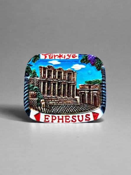 EPHESUS (EFES) Temalı Polyester Magnet 6,5cm x 6cm ürün görseli 1