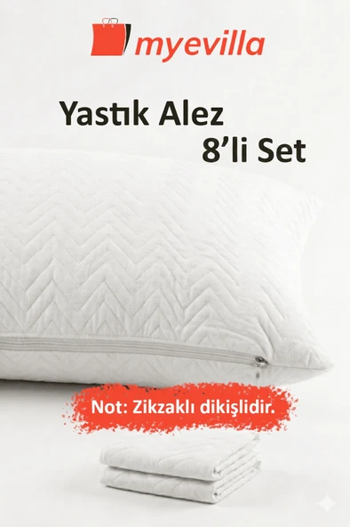 Sıvı Geçirmez Kapitoneli Yastık Alezi 50x70 cm – Konforlu, Dolgulu ve Hijyenik Koruma 4 Paket (8 Adet) ürün görseli 1