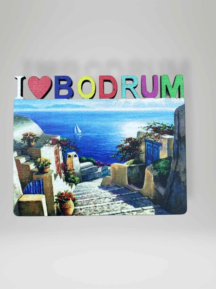 BODRUM Temalı Ahşap Magnet Lazer Kesim Buzdolabı Süsü ürün görseli 1