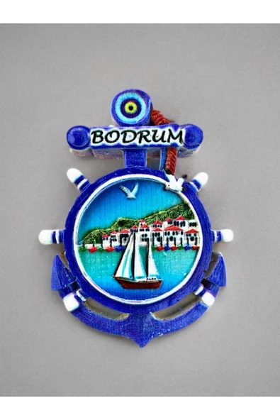 BODRUM Temalı Kabartmalı Polyester Magnet. 6cm x 8,5cm. ürün görseli 1