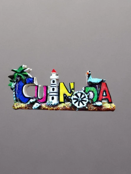 Cunda Temalı Kabartma Polyester Magnet  Buzdolabı Süsü – 10 cm x 4 cm (kod:1070) ürün görseli 1