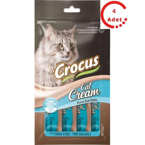 Crocus Ton Balıklı Krema Kedi Ödülü 4*15 Gr x 4 Adet ürün görseli 1
