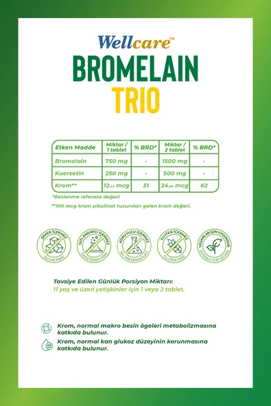Bromelain Trio 60 Tablet - Resim 2