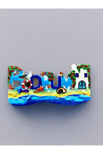 BODRUM Temalı Kabartmalı Polyester Magnet. 10cm x 5cm. ürün görseli 1