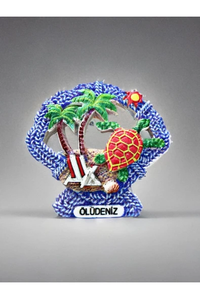 ÖLÜDENİZ Temalı Kabartma Polyester Magnet 7cm x 6,5cm ürün görseli 1