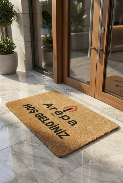 Valerine Life Velür Coco Görünüm Kişiye Firmaya Özel Logolu Ev Ofis İşyeri Kapı Önü Paspası 45x70cm ürün görseli 1