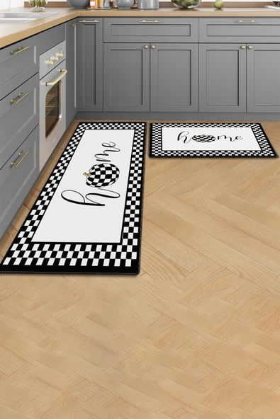 Valerine Life Mutfak Yolluğu Halısı Home Tezgah Önü Paspası İkili Kilim Takımı Döküntülere Estetik Çözüm Matı ürün görseli 1