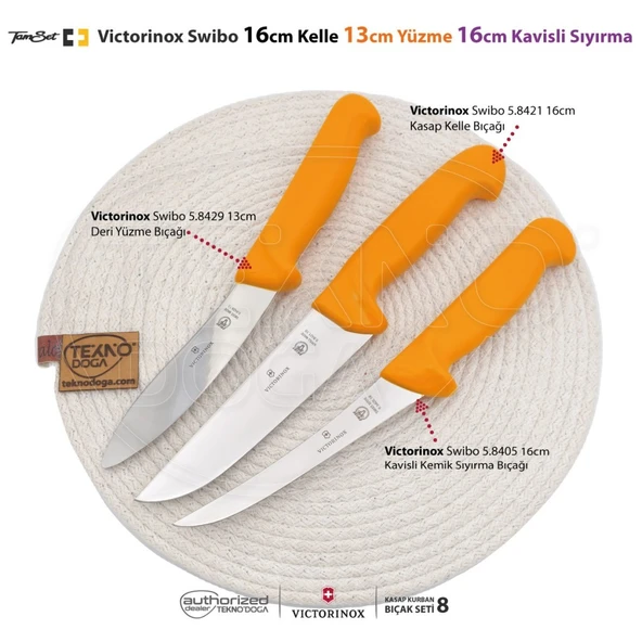 Victorinox Swibo 16cm Kelle Bıçaklı Kurban Seti 8 ürün görseli 1