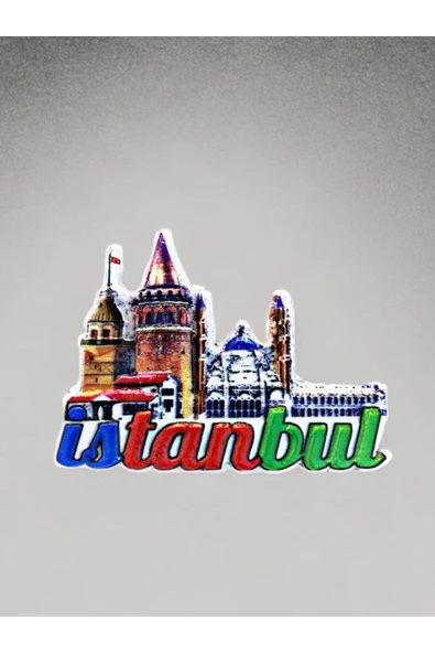 İstanbul Temalı Kabartma Polyester Magnet 9cm X 6cm. ürün görseli 1