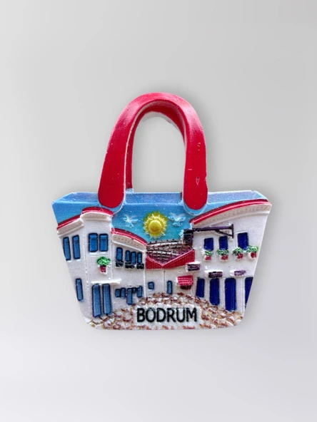 BODRUM Temalı Kabartmalı Polyester Magnet. 7,5cm x 8,5cm (KOD:197) ürün görseli 1