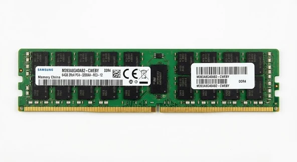 SAMSUNG 64GB DDR4 3200Mhz 2Rx4 PC4-3200 ECC RDIMM Server Sunucu Ram M393A8G40AB2-CWEBY ürün görseli 1