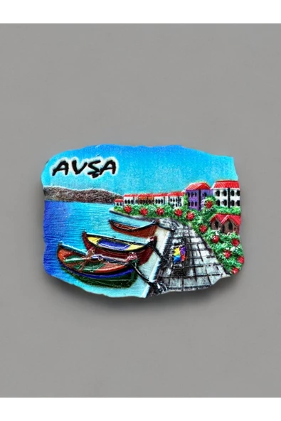 AVŞA Temalı Kabartma Polyester Magnet. 8cm x 6cm.  Mavi ürün görseli 1