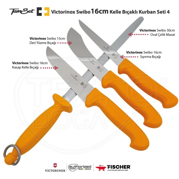 Victorinox Swibo 16cm Kelle Bıçaklı Kurban Seti 4 S1609B ürün görseli 1