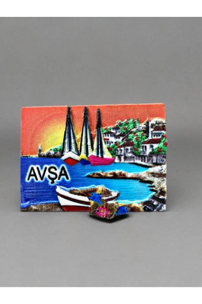 AVŞA Temalı Kabartma Polyester Magnet. 8,5cm x 6 cm. ürün görseli 1