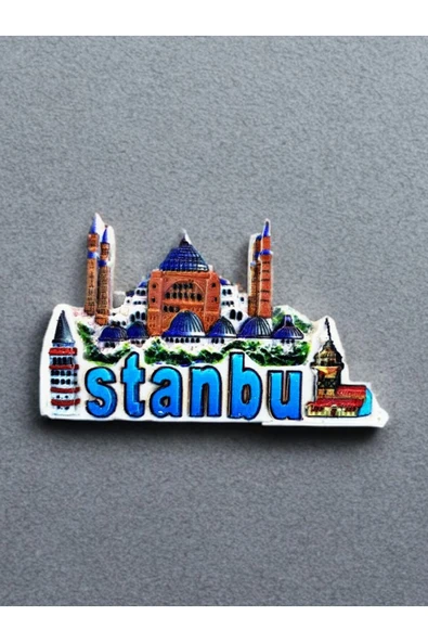 İstanbul Temalı Kabartma Polyester Magnet 8,5cm X 5,5cm. ürün görseli 1