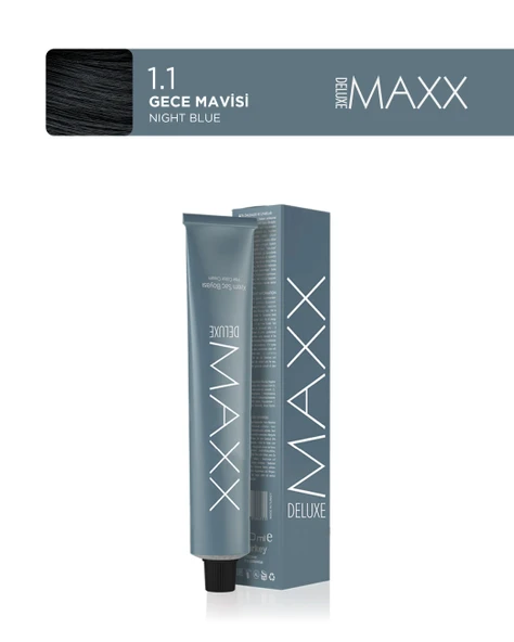 MAXX DELUXE Tüp Saç Boyası 60 ml 1.1 Gece Mavisi ürün görseli 1
