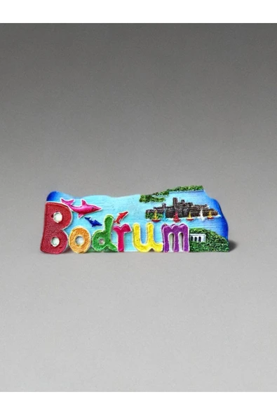 Bodrum Temalı Kabartmalı Polyester Magnet. 10cm X 4cm ürün görseli 1