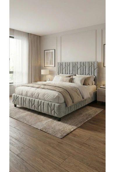 HESTİA Değiştirilebilir Kumaşlı Demonte Metal 3'lü Set (Baza+Başlık+Yatak) ürün görseli 1