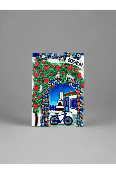 BODRUM Temalı Kabartmalı Polyester Magnet. 5cm X 7,5cm. ürün görseli 1