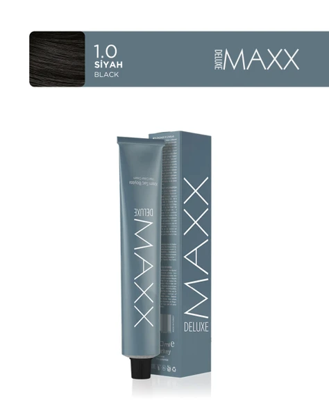 MAXX DELUXE Tüp Saç Boyası 60 ml 1.0 Siyah ürün görseli 1