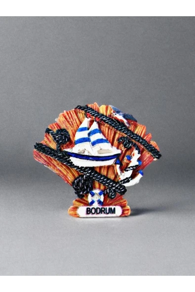 BODRUM Temalı Kabartmalı Polyester Magnet. 8cm x 6,5cm. ürün görseli 1