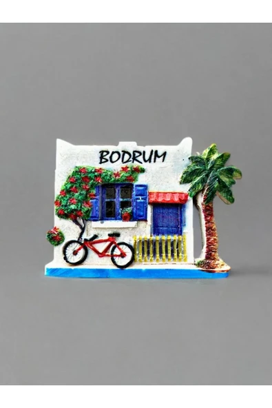 Bodrum Temalı Kabartmalı Polyester Magnet. 7cm X 5cm ürün görseli 1
